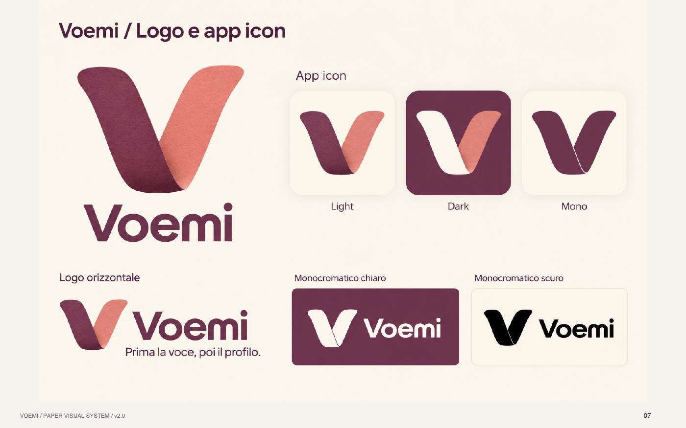 Voemi: Logo e app icon